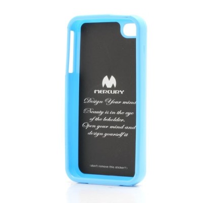 Mercury TPU kieto silikono šviesiai mėlynas Apple iPhone 4S dėklas - nugarėlė / Priedai.lt