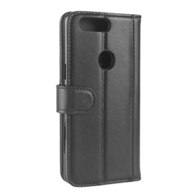 OnePlus 5T „Leather“ atvēramais ādas melns maciņš - maks | Vacins.lv