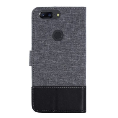 OnePlus 5T „Muxma“ atverčiamas juodas odinis dėklas - piniginė | Priedai.lt