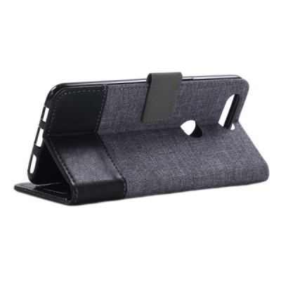 OnePlus 5T „Muxma“ atverčiamas juodas odinis dėklas - piniginė | Priedai.lt