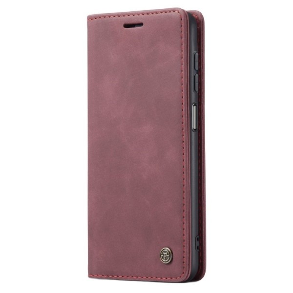 „CaseMe“ Retro solīds atvēramais ādas maciņš - bordo (Galaxy A34 5G)