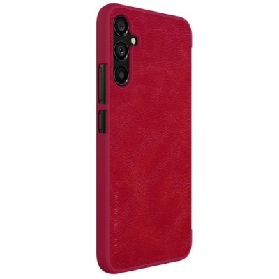 Greznais „Nillkin“ Qin sērijas ādas atvērams sarkans Samsung Galaxy A34 5G (SM-A346E) | Vacins.lv