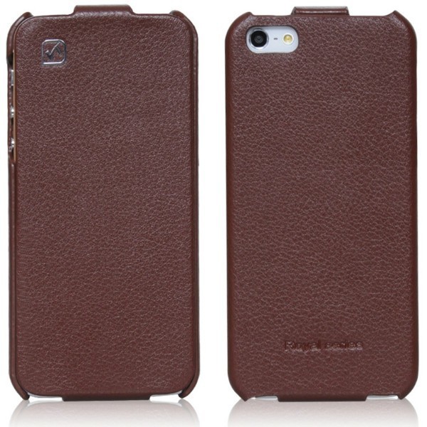 „HOCO“ Duke vertikāli atvēramais futrālis - brūns (iPhone 5 / 5S / SE 2016)