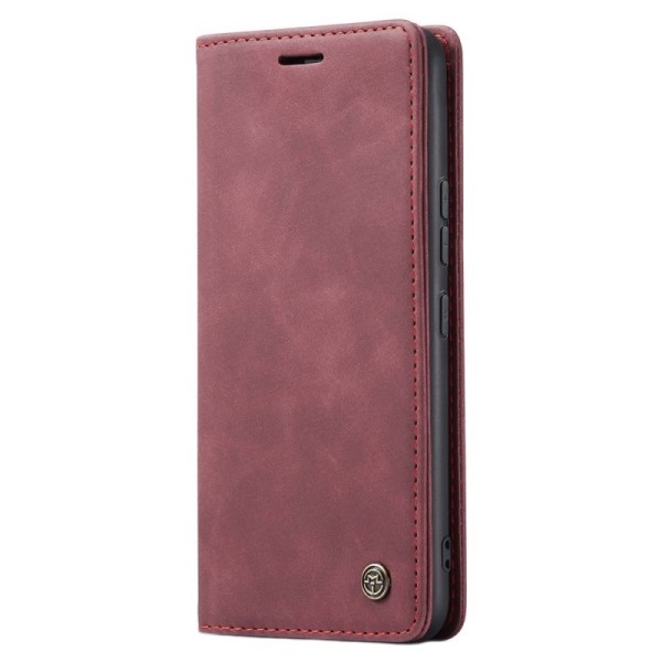 „CaseMe“ Retro solīds atvēramais ādas maciņš - bordo (Galaxy A54)