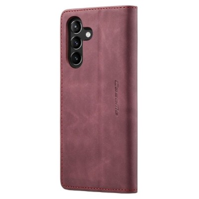 Samsung Galaxy A54 (SM-A546B) CaseMe Retro solīds atvēramais ādas bordo maciņš - maks | Vacins.lv