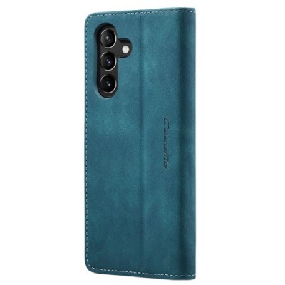 Samsung Galaxy A54 (SM-A546B) CaseMe Retro solīds atvēramais ādas zaļš maciņš - maks | Vacins.lv