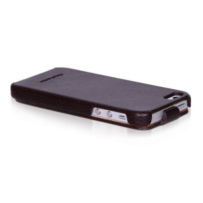 Greznais „HOCO“ Duke sērijas ādas atvērams brūns Apple iPhone 5S futrālis / Vacins.lv