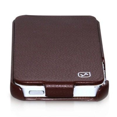 Greznais „HOCO“ Duke sērijas ādas atvērams brūns Apple iPhone 5S futrālis / Vacins.lv