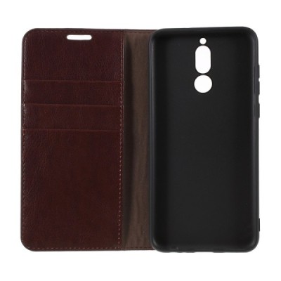 „Deluxe“ Leather Huawei Mate 10 Lite rudas odinis atverčiamas dėklas | Priedai.lt