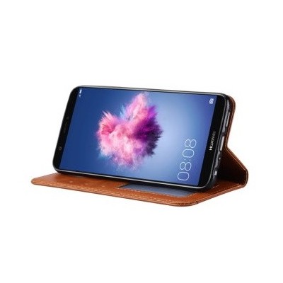 Greznais „Comma“ sērijas ādas atvērams bordo Huawei P smart 2018 (Enjoy 7S) futrālis | Vacins.lv