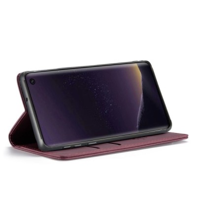 Samsung Galaxy S10e (G970) CaseMe Retro solīds atvēramais ādas bordo maciņš - maks | Vacins.lv
