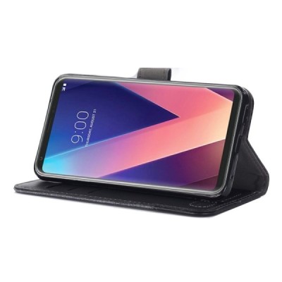 LG V30 (H930) „Muxma“ atvēramais ādas pelēks maciņš (maks) | Vacins.lv