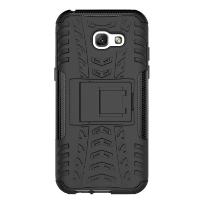 Sustiprintos apsaugos „Kickstand“ Samsung Galaxy A5 2017 (A520) juodas kieto silikono (TPU) ir plastiko dėklas | Priedai.lt
