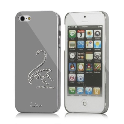 „Leshine“ sidabrinis Apple iPhone SE (5, 5s) dėklas - Gulbė (dėkliukas, nugarėlė) / Priedai.lt