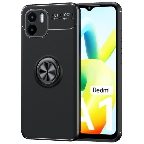 „FOCUS“ Kickstand cieta silikona (TPU) apvalks - melns (Redmi A2 / A1)