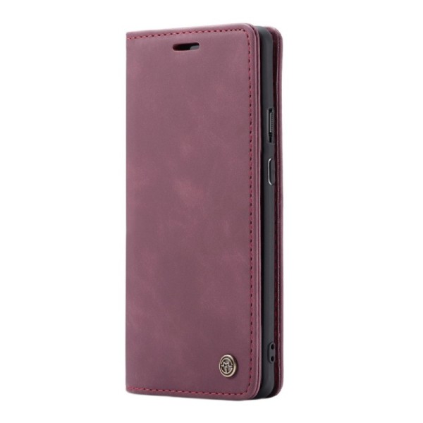 „CaseMe“ Retro solīds atvēramais ādas maciņš - bordo (OnePlus 7 Pro)