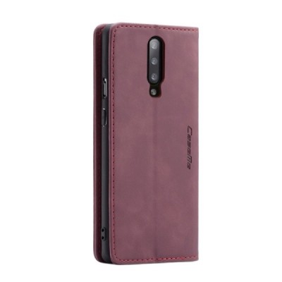 OnePlus 7 Pro CaseMe Retro solīds atvēramais ādas bordo maciņš - maks | Vacins.lv