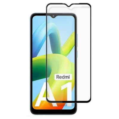 Xiaomi Redmi A2 (Redmi A1) „Mocolo“ 9H 2.5D Tempered Glass sustiprintos apsaugos juodas pilnai dengiantis apsauginis ekrano stik