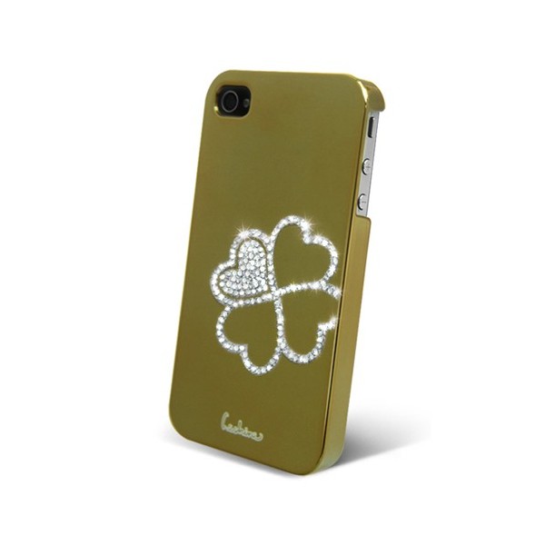 „Leshine“ apvalks - sirsniņas, zelta (iPhone 4 / 4S)