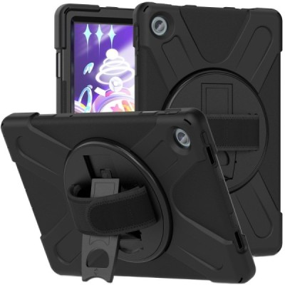 Lenovo Tab M10 Plus 10.6" Gen 3 pastiprinātas aizsardzības melns (360°) apvalks, vaciņš | Vacins.lv