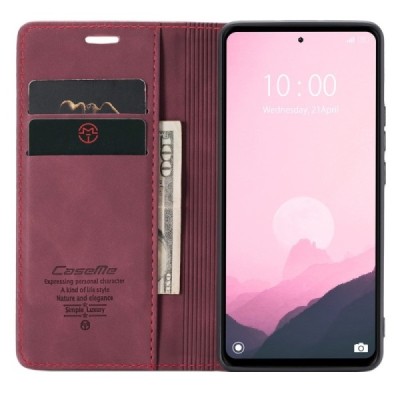 Xiaomi Redmi 12C (11A) CaseMe Retro solīds atvēramais ādas bordo maciņš - maks | Vacins.lv