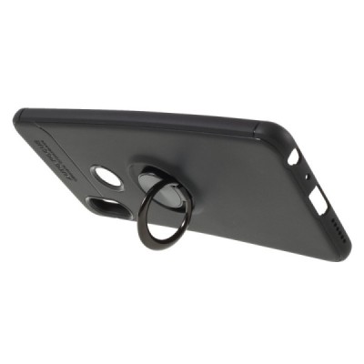 Xiaomi Redmi Note 5 (2018) „FOCUS“ Kickstand cieta silikona (TPU) melns apvalks | vacins.lv