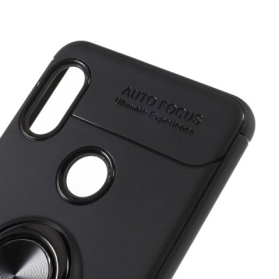 Xiaomi Redmi Note 5 (2018) „FOCUS“ Kickstand cieta silikona (TPU) melns apvalks | vacins.lv