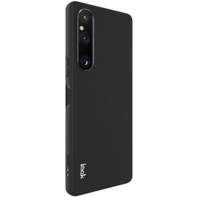 Sony Xperia 1 V „Imak“ cieta silikona (TPU) melns apvalks | vacins.lv