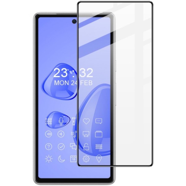 „Imak“ Tempered Glass pilnīgi aizsedzams ekrāna aizsargstikls 0.2 mm - melns (Pixel 7A)