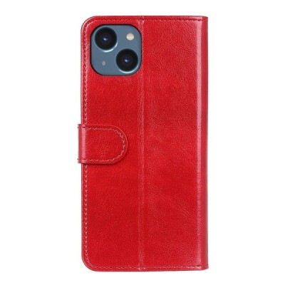 Apple iPhone 15 atvēramais ādas sarkans maciņš, grāmata (maks) | Vacins.lv