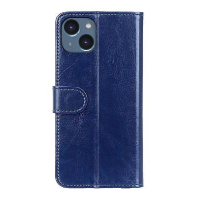 Apple iPhone 15 atvēramais ādas zils maciņš, grāmata (maks) | Vacins.lv