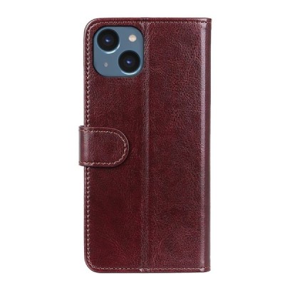 Apple iPhone 15 atvēramais ādas brūns maciņš, grāmata (maks) | Vacins.lv