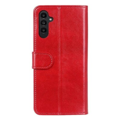 Samsung Galaxy A14 5G (SM-A146B) atvēramais ādas sarkans maciņš, grāmata (maks) | Vacins.lv