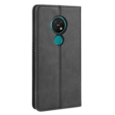 Nokia 7.2 (6.2) Vintage melns ādas atvērams maciņš ar magnetu | Vacins.lv