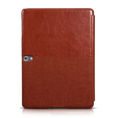 Prabangus „HOCO“ Crystal serijos odinis atverčiamas rudas Samsung Galaxy Tab S 10.5 T805 dėklas / Priedai.lt