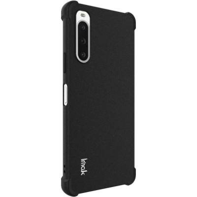 Sony Xperia 10 V Imak pastiprinātas aizsardzības cieta silikona (TPU) melns vāciņš | Vacins.lv