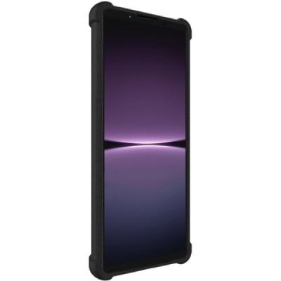 Sony Xperia 1 V Imak pastiprinātas aizsardzības cieta silikona (TPU) melns vāciņš | Vacins.lv