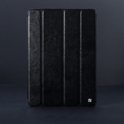 Prabangus „HOCO“ Crystal serijos odinis atverčiamas juodas Apple iPad Air dėklas / Priedai.lt