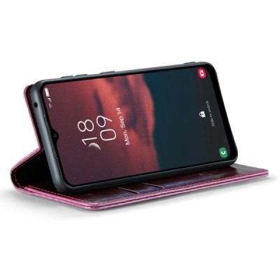Samsung Galaxy A54 (SM-A546B) „CaseMe“ Leather solīds atvēramais ādas bordo maciņš - maks | Vacins.lv