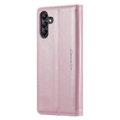 Samsung Galaxy A54 (SM-A546B) „CaseMe“ Leather solīds atvēramais ādas rozs maciņš - maks | Vacins.lv