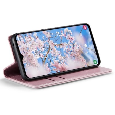 Samsung Galaxy A54 (SM-A546B) „CaseMe“ Leather solīds atvēramais ādas rozs maciņš - maks | Vacins.lv