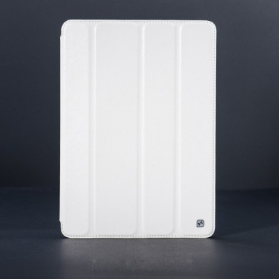 Prabangus „HOCO“ Crystal serijos odinis atverčiamas baltas Apple iPad Air dėklas / Priedai.lt