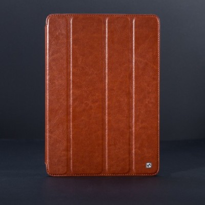 Prabangus „HOCO“ Crystal serijos odinis atverčiamas rudas Apple iPad Air dėklas / Priedai.lt