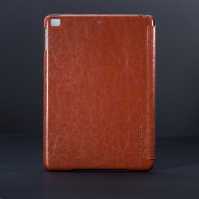 Prabangus „HOCO“ Crystal serijos odinis atverčiamas rudas Apple iPad Air dėklas / Priedai.lt