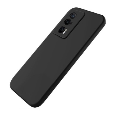Xiaomi Poco F5 Pro „Shell“ cieta silikona (TPU) melns apvalks | vacins.lv