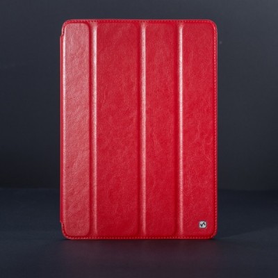 Prabangus „HOCO“ Crystal serijos odinis atverčiamas raudonas Apple iPad Air dėklas / Priedai.lt