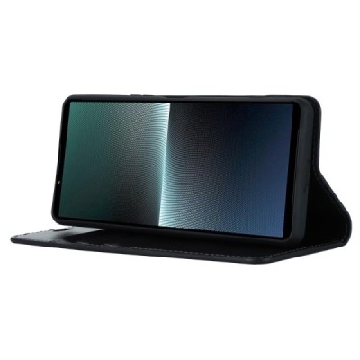 „Deluxe“ Sony Xperia 1 V melns ādas atvērams maciņš | Vacins.lv