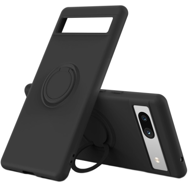 „Ring“ Kickstand (TPU) apvalks - melns (Pixel 7A)