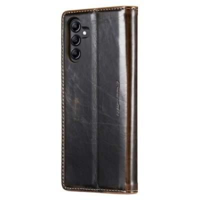 Samsung Galaxy A34 5G (SM-A346E) „CaseMe“ Leather solīds atvēramais ādas brūns maciņš - maks | Vacins.lv