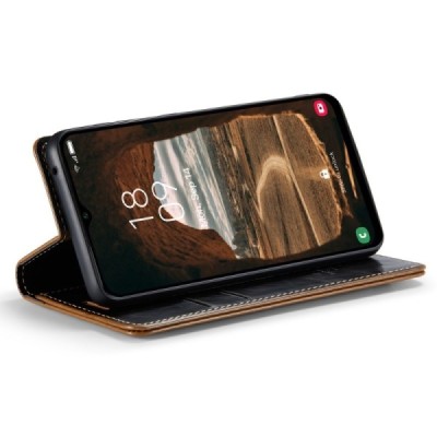 Samsung Galaxy A34 5G (SM-A346E) „CaseMe“ Leather solīds atvēramais ādas brūns maciņš - maks | Vacins.lv